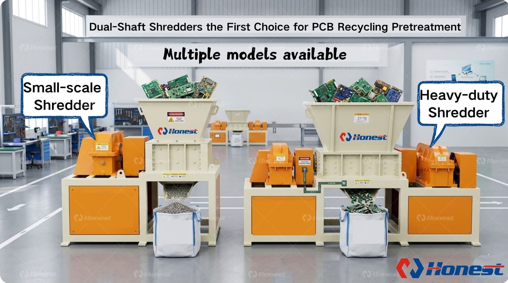Dual-Shaft Shredders Remain the First Choice for PCB Recycling Pretreatment