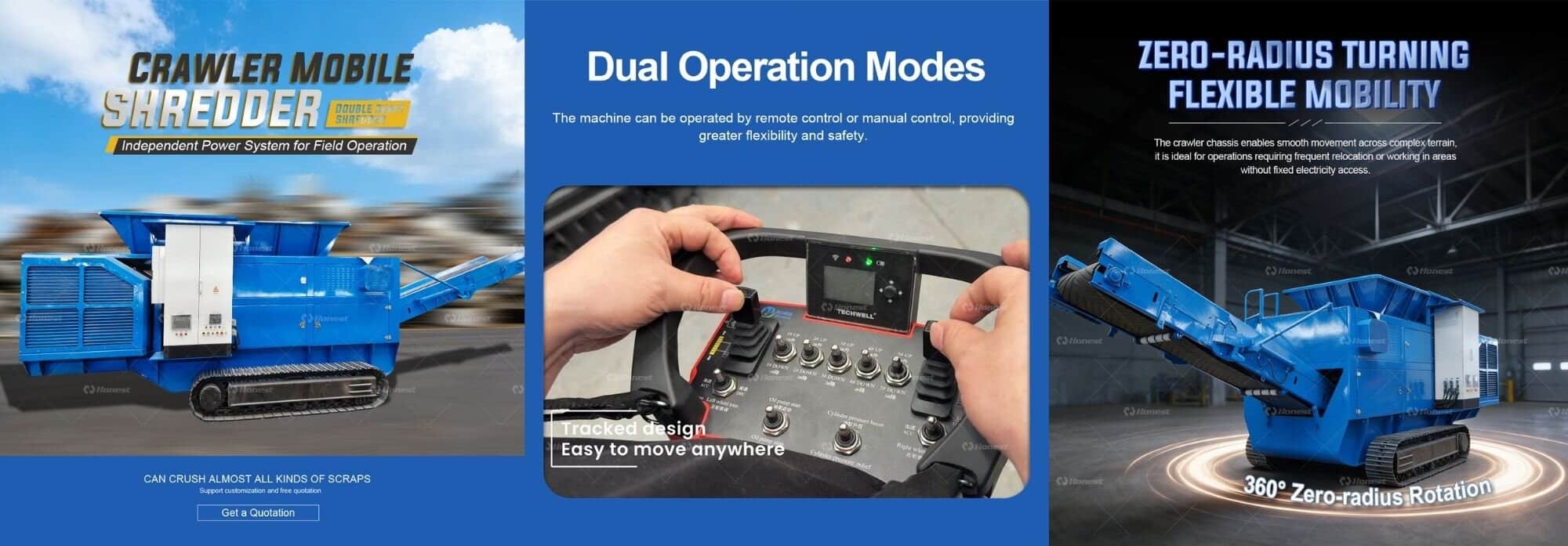 Heavy-Duty Crawler Tracked Mobile Shredder