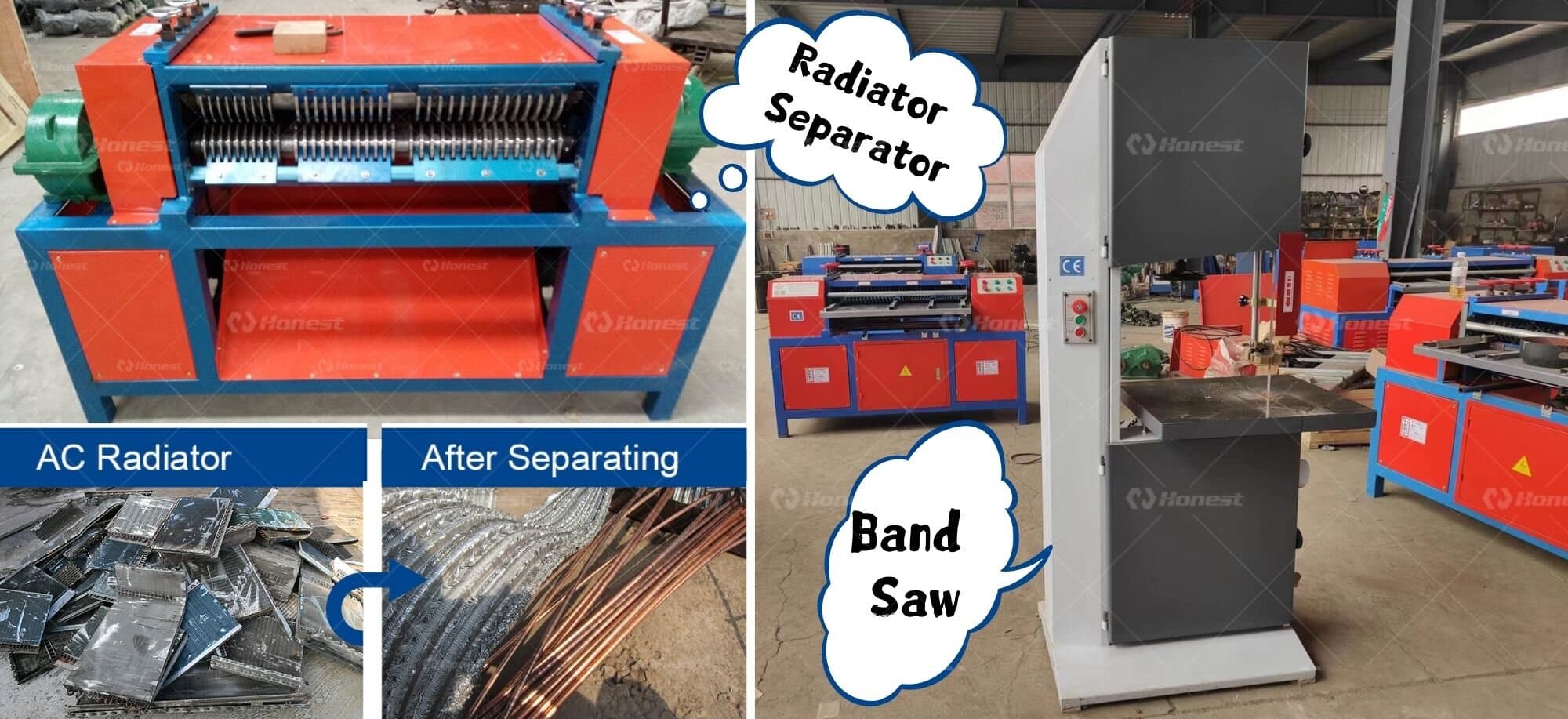 Radiator Separator and Band Saw ( Support Equipment )