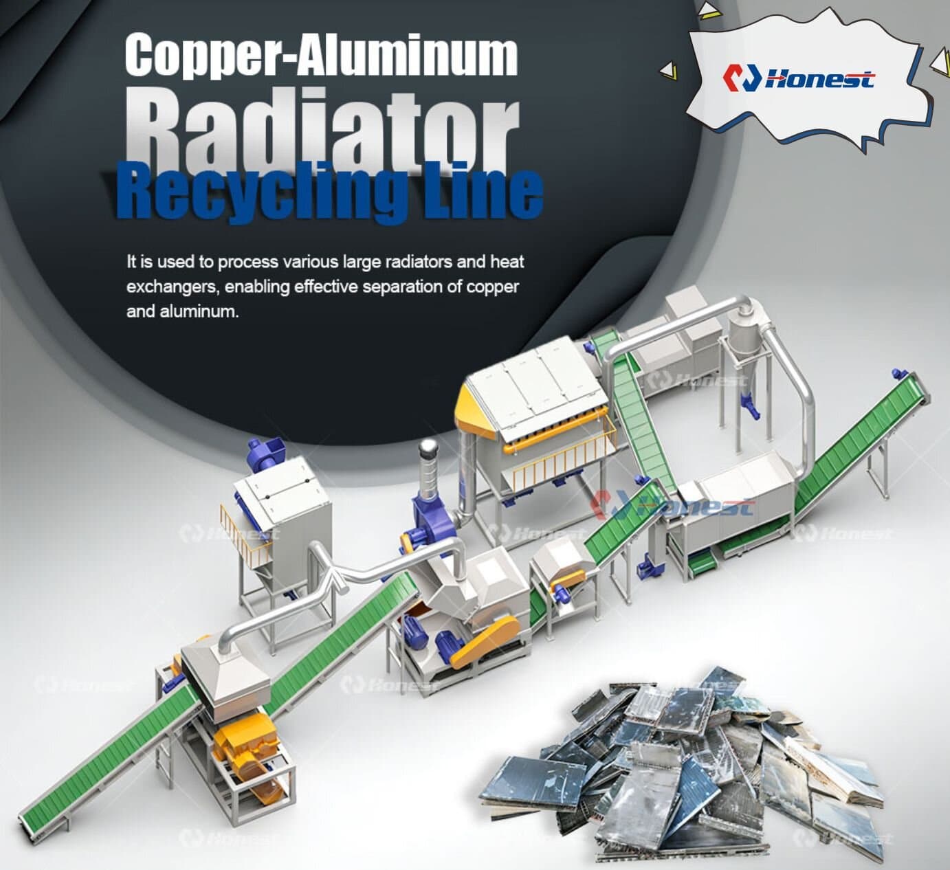 Scrap Copper-Aluminum Radiator Recycling Line