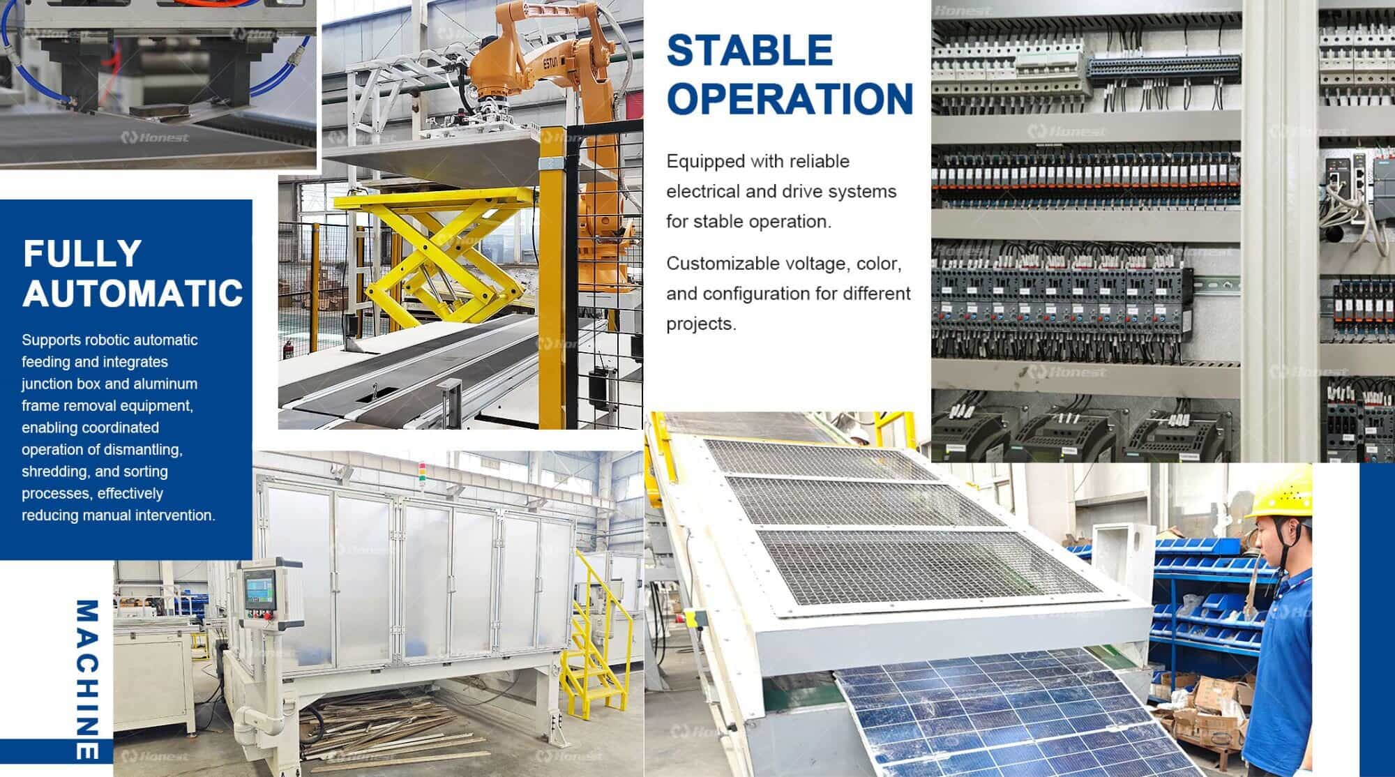 Bifacial PV Panel Recycling Machine Equipment Structure