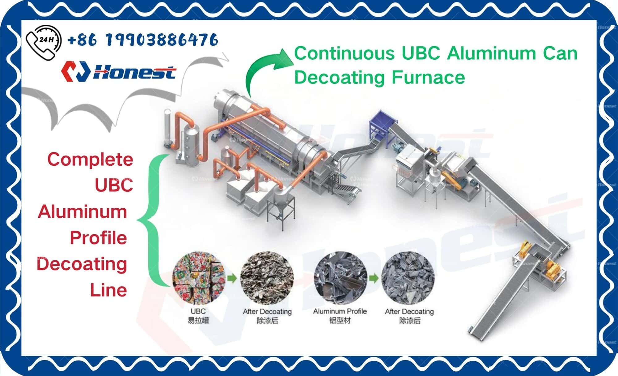 Continuous UBC Aluminum Can Decoating Furnace