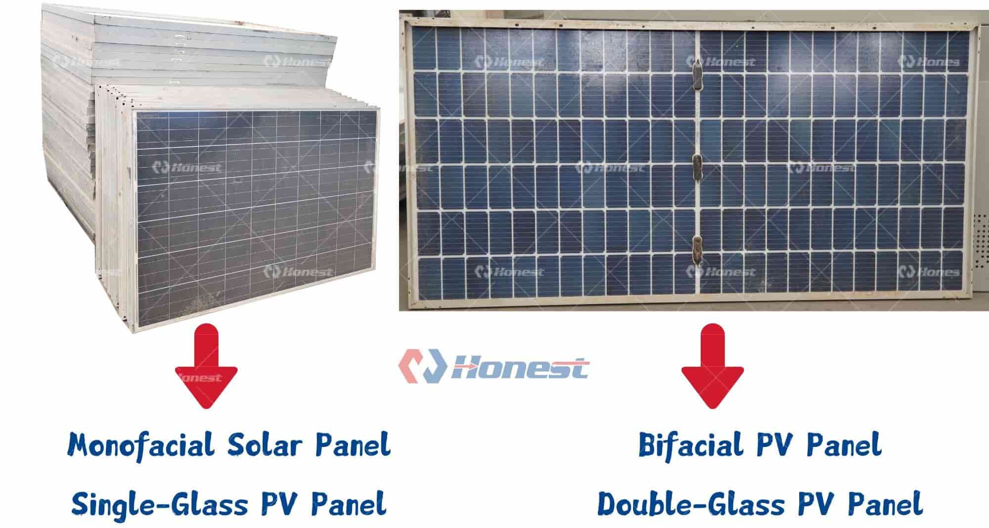 Single-Glass (Monofacial) and Double-Glass (Bifacial) Solar Panel Scrap