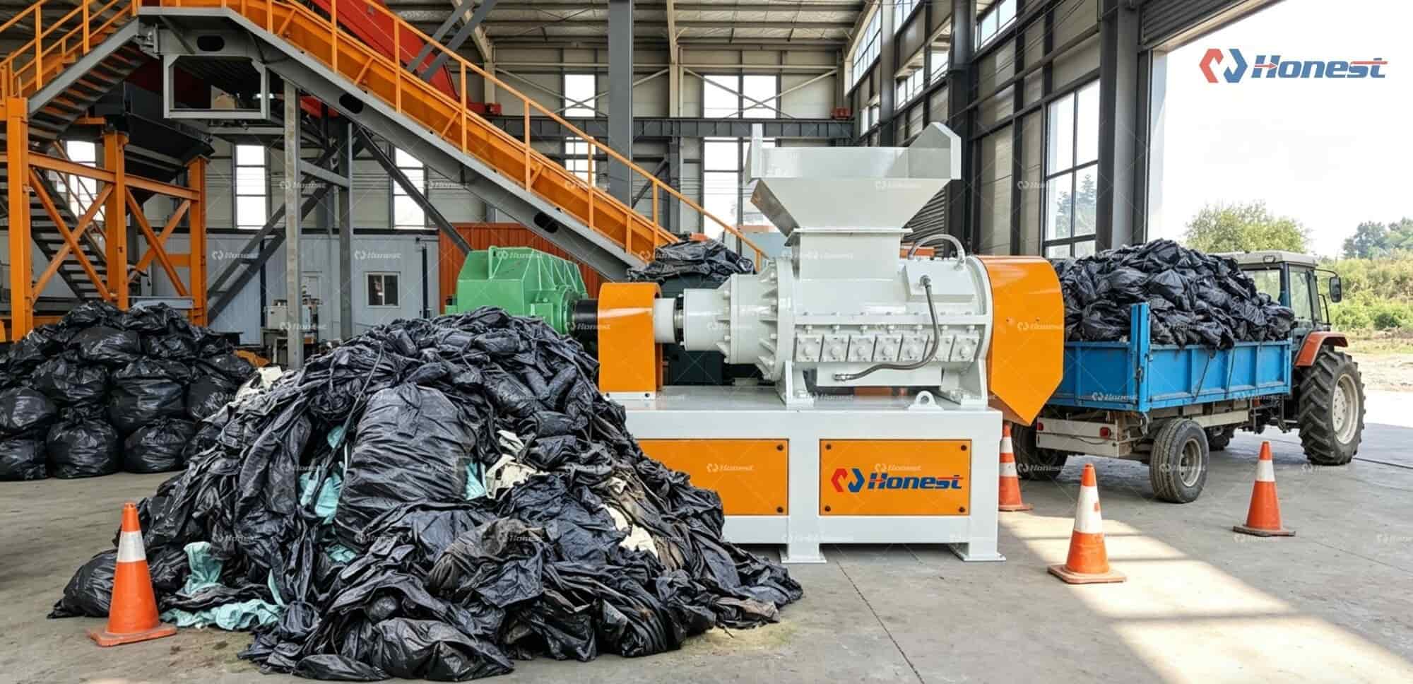 Soft Material Spiral Shredder Crusher for Agri Film