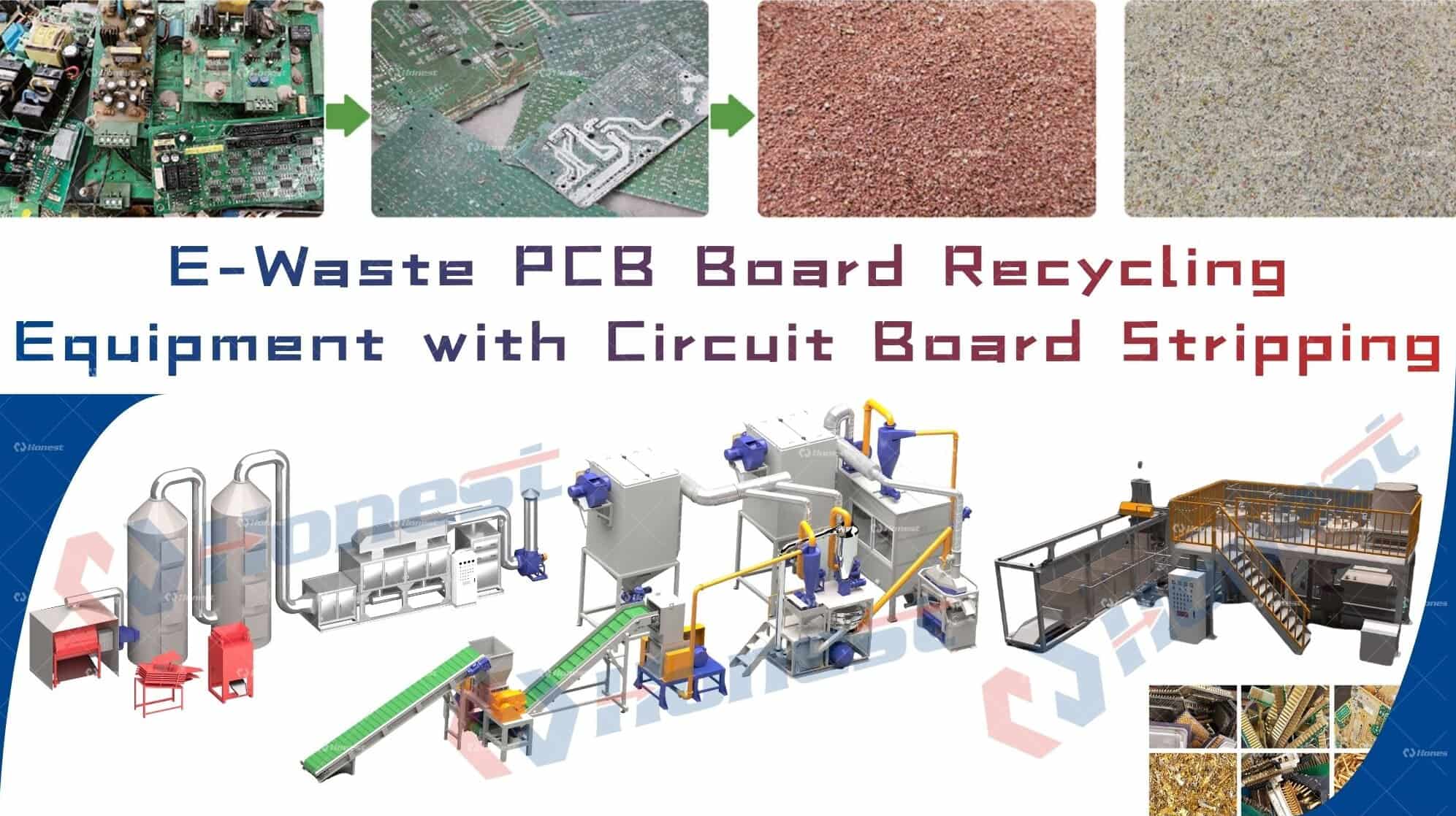E-Waste PCB Board Recycling Equipment with Circuit Board Stripping