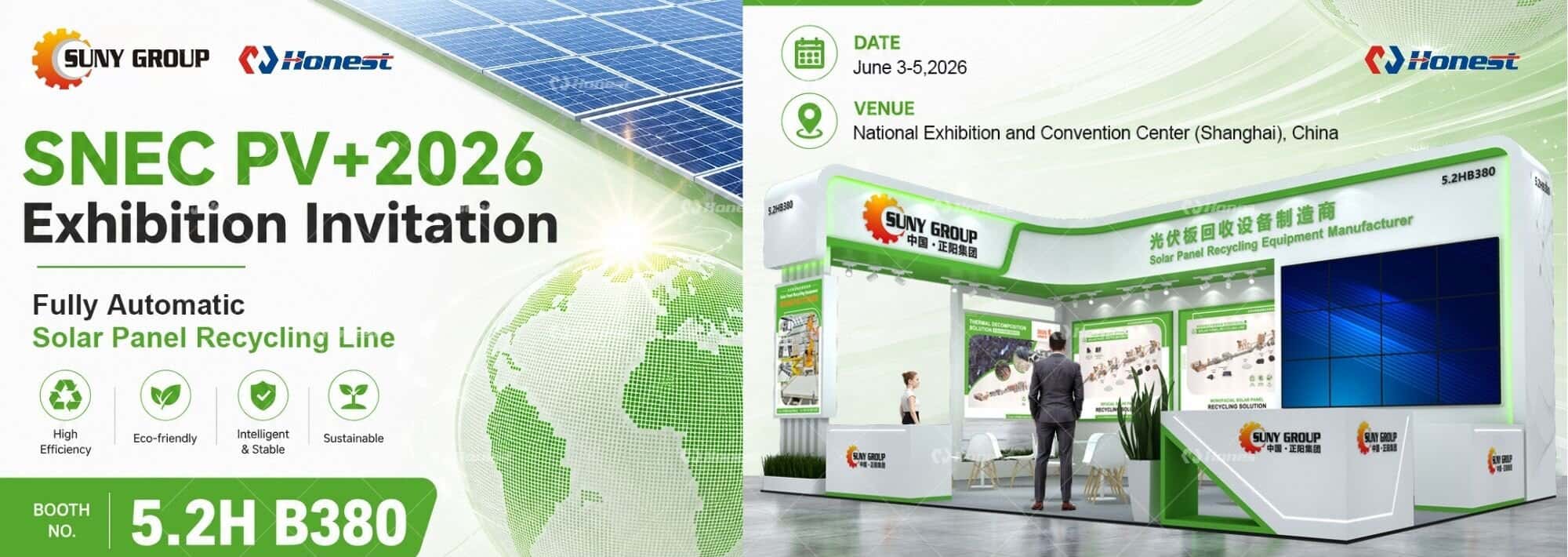 Henan Honest to Showcase Solar Panel Recycling Solutions at SNEC PV+ 2026