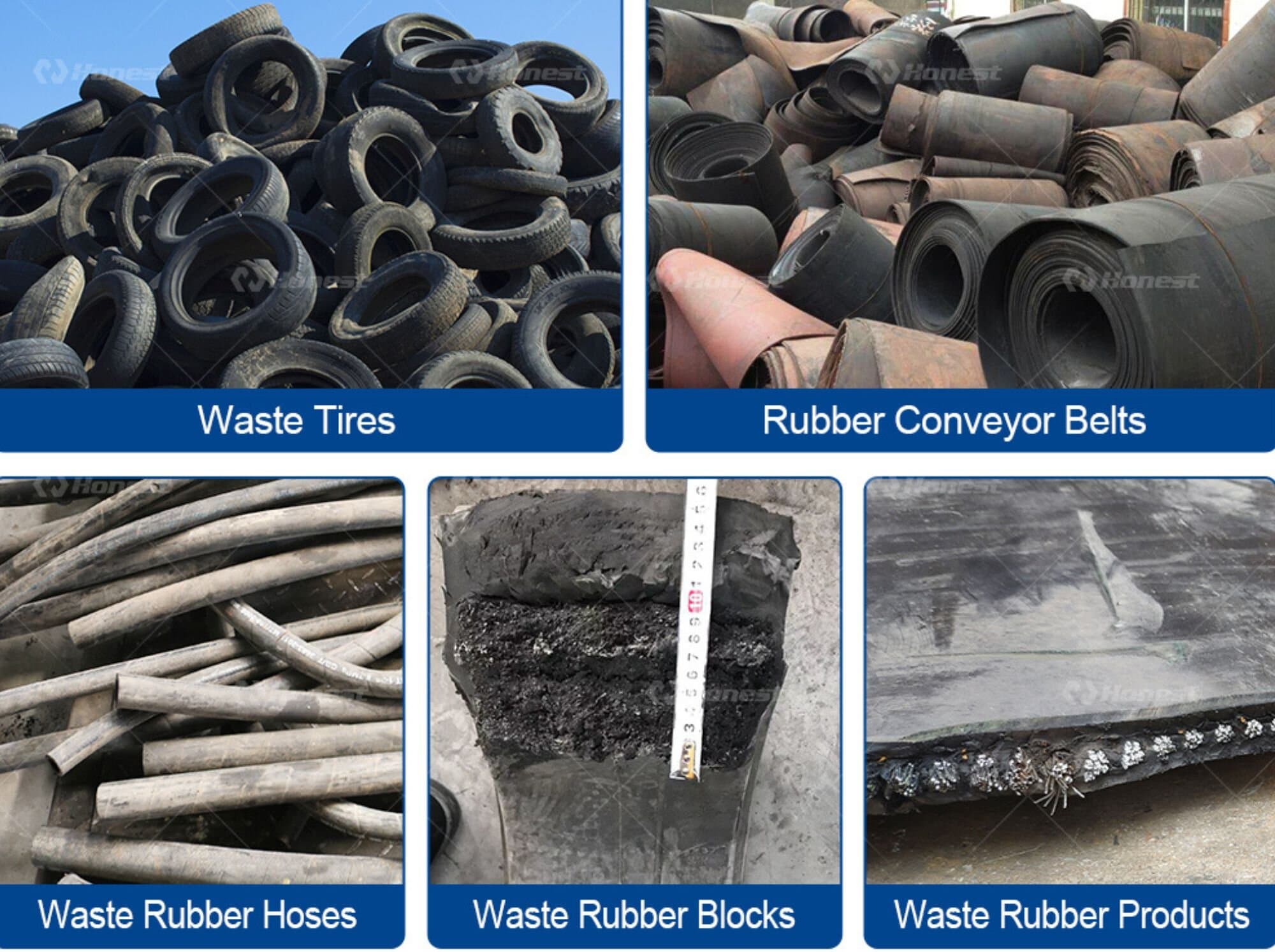 Tire & Rubber Shredder Raw Material Applications