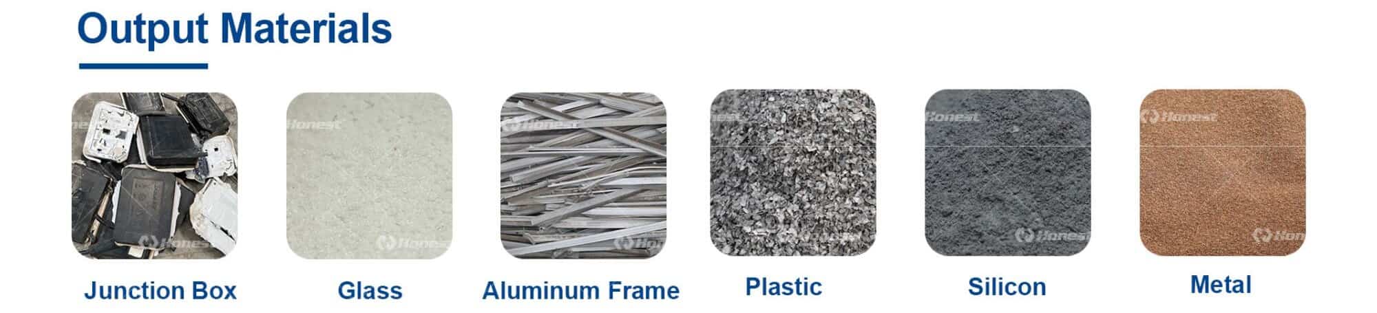 Single-Glass Solar Panel Recycling Line Output Materials