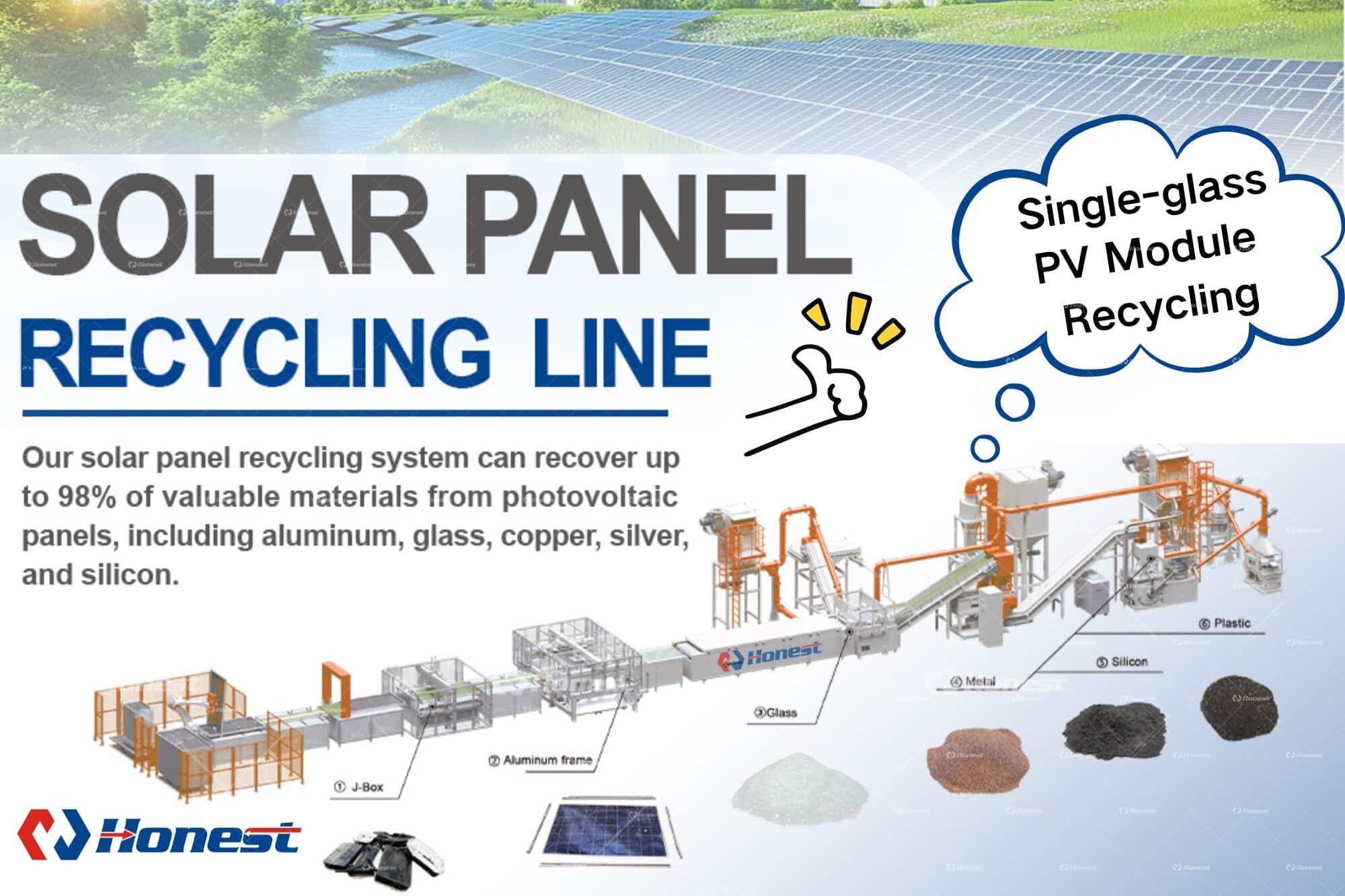 Single-Glass Solar Panel Recycling Line