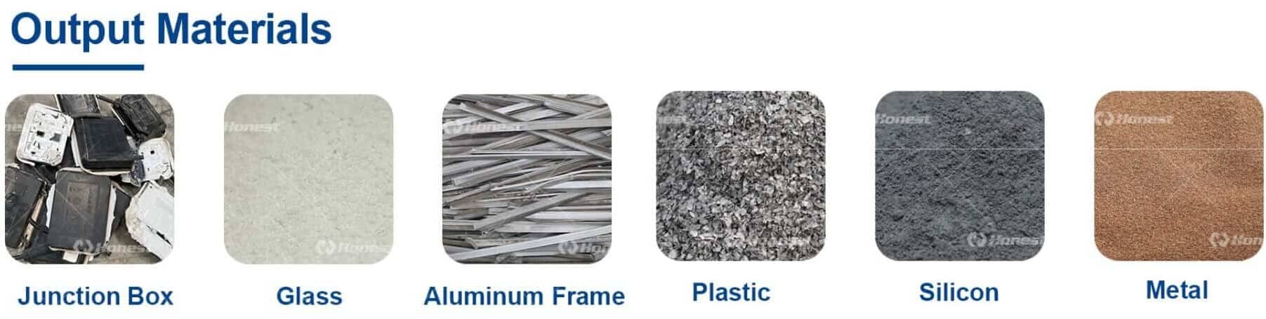 Single-Glass Solar Panel Recycling Line Output Materials