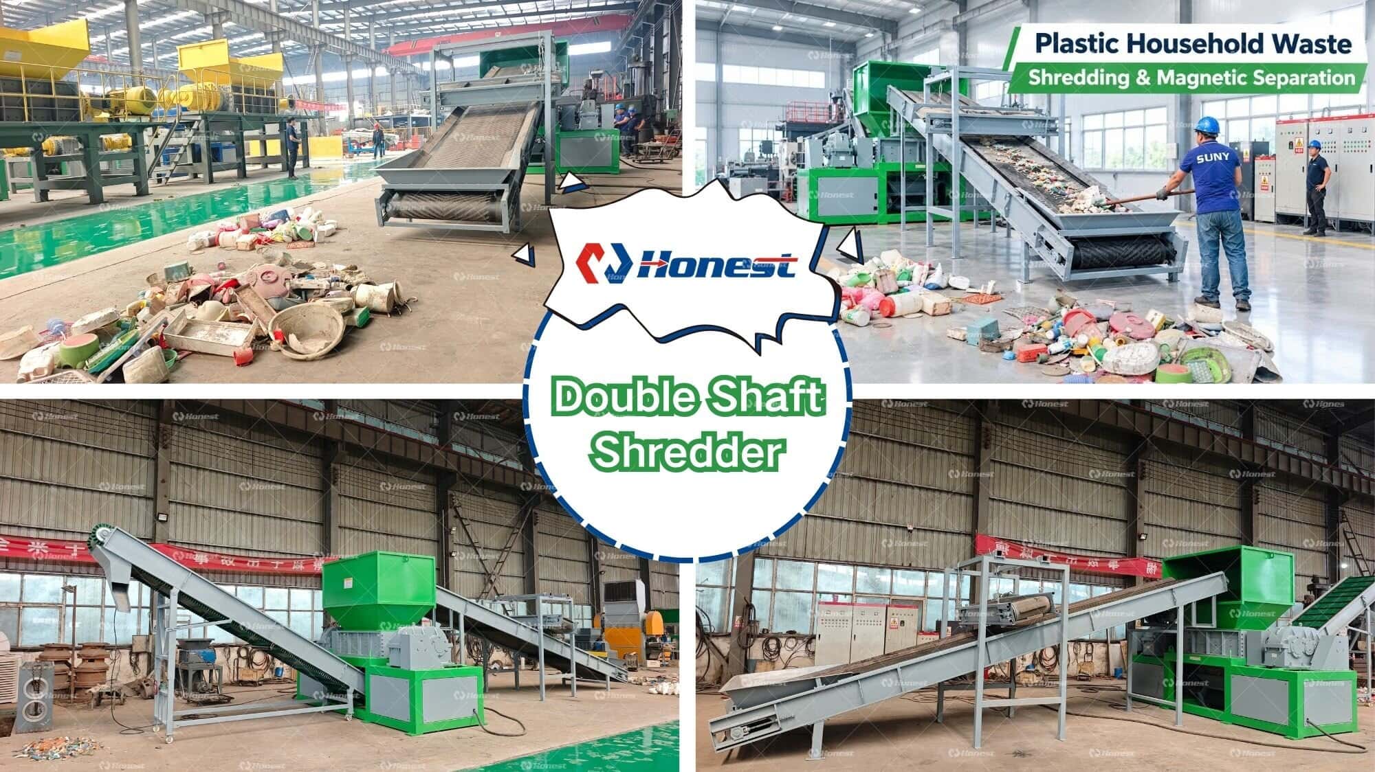 Double Shaft Shredder Processes Mixed Plastic Waste