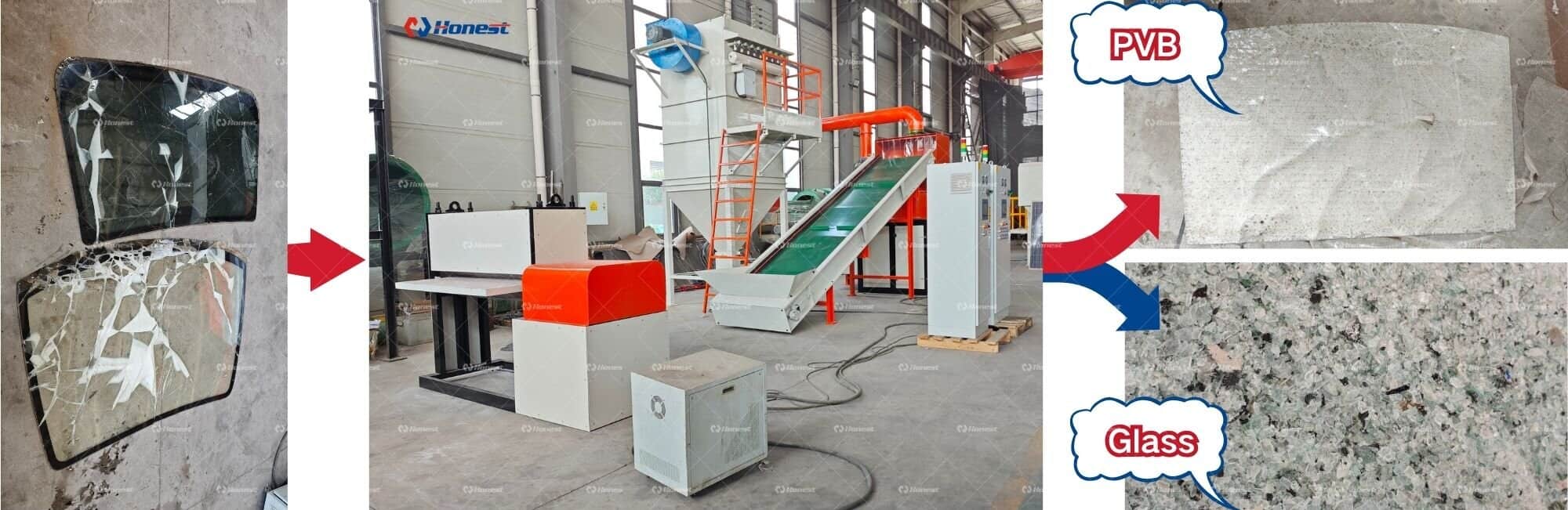 Laminated Glass Recycling Machine for Glass and PVB Separation
