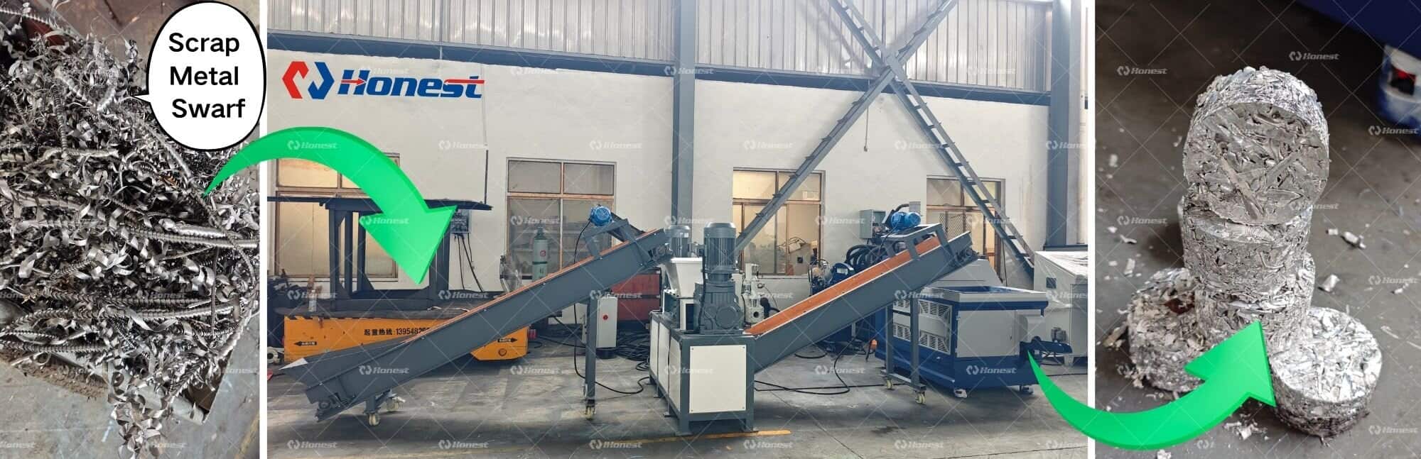 Metal Chip Shredding And Briquetting Machine