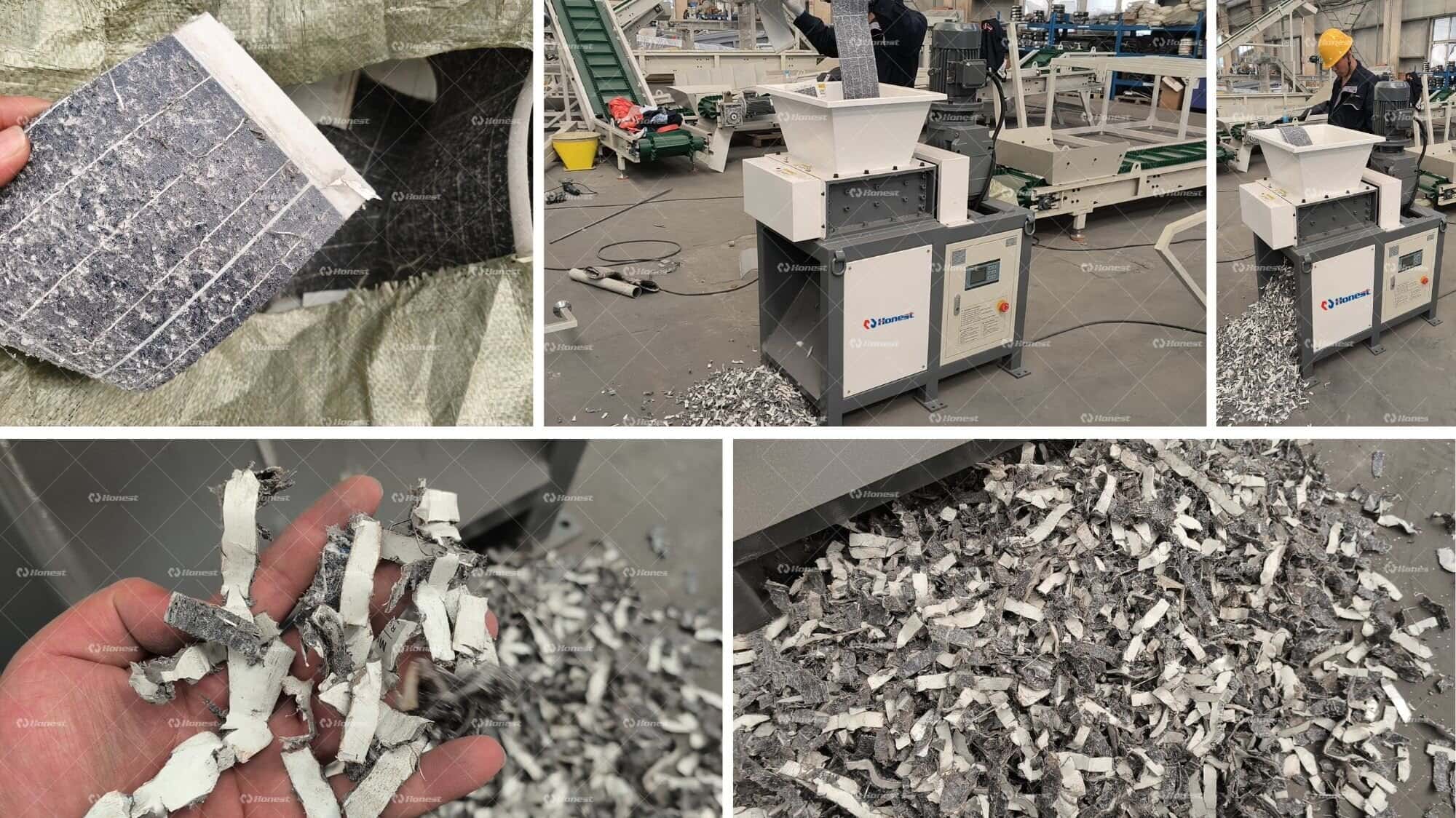 Mini Double Shaft Shredder for PV Laminate Recycling